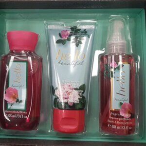 Bath & Body Works Hello Beautiful Box Set Shower Gel, Body Cream and Mist